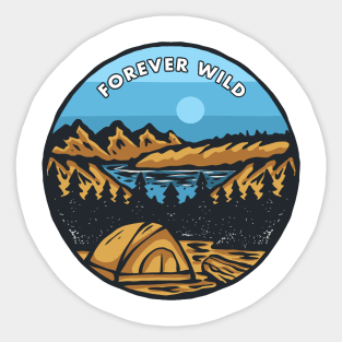 Camping Wild Adventure Outdoor Sticker